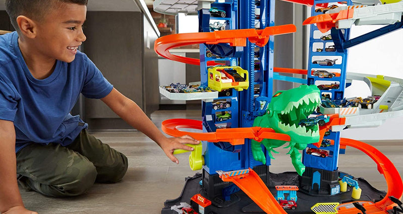 Garage Ultimate dinosaure Hot Wheels Mattel : King Jouet, Garages