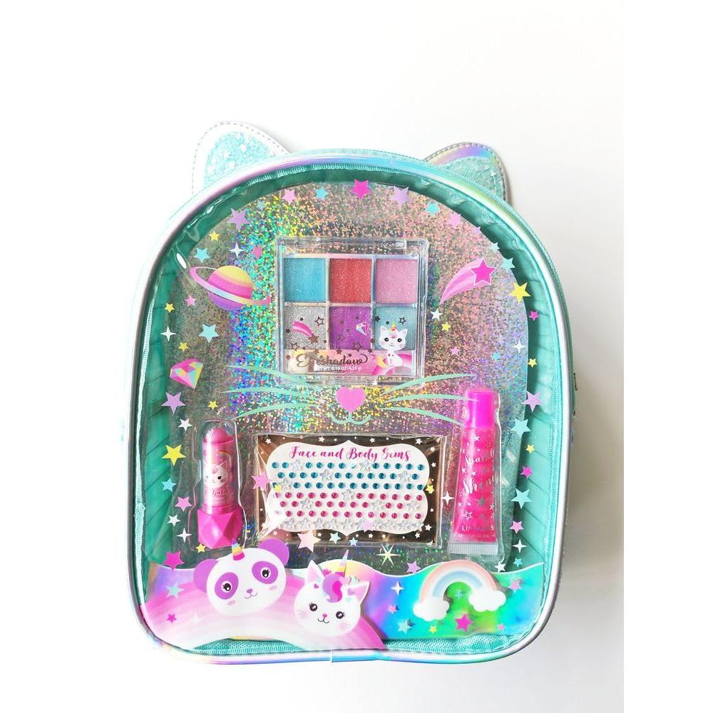 justice mini backpack makeup kit Hot Focus- Teal Makeup Backpack Caticorn – Toymagic
