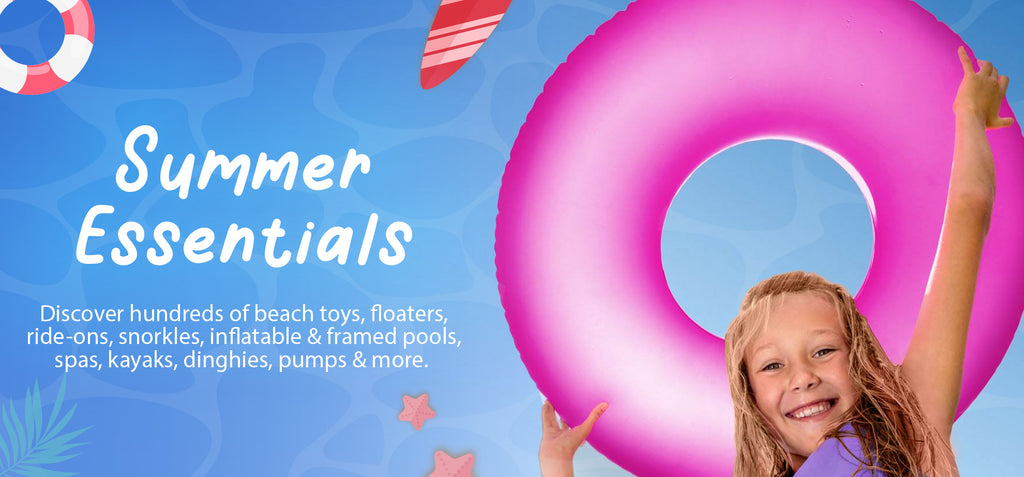 Discover hundreds of INTEX beach toys, floaters, ride-ons, snorkles, inflatable mats and rings, inftable and framed pools, spas, kayaks, dinghies, pumps and more!