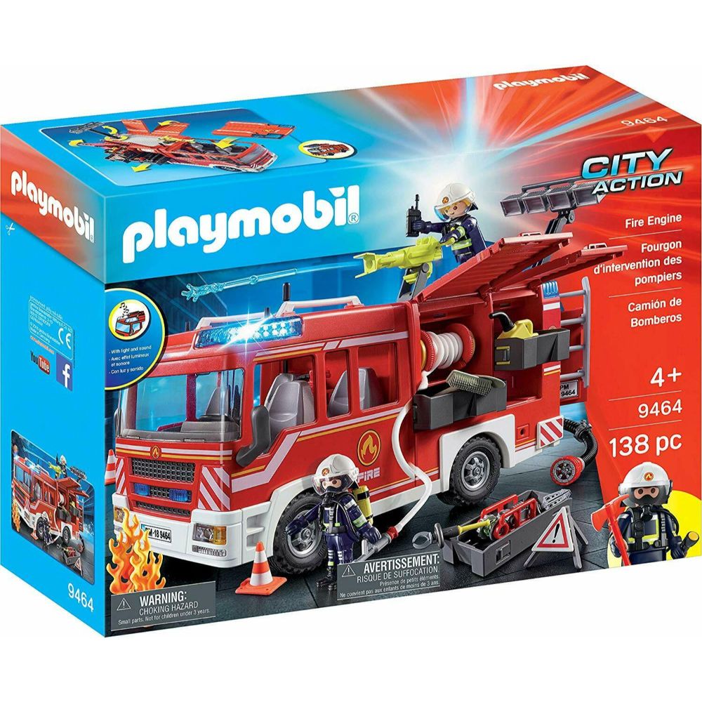 PlayMobil 9464 - camion de pompiers de la brigade des pompiers Play