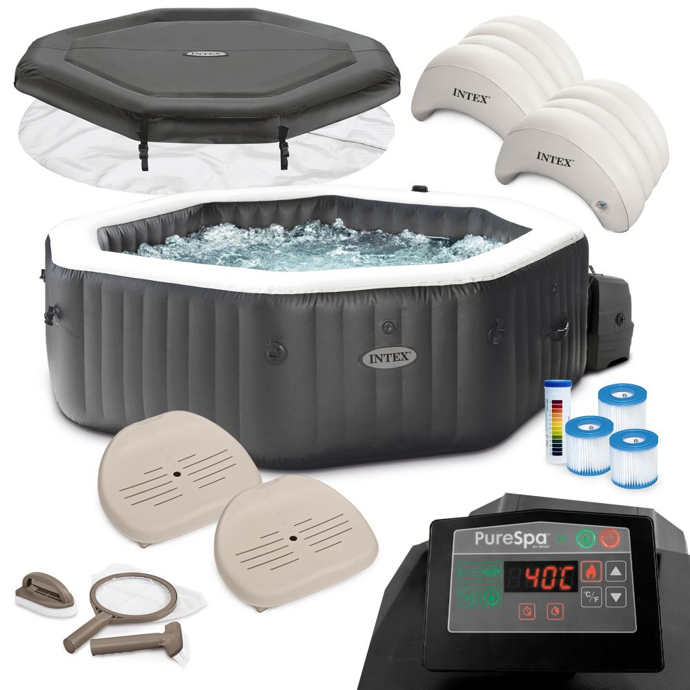 Intex Inflatable Pure Spa Jet & Bubble Deluxe Pool (218cm x 71cm) 2846 ...