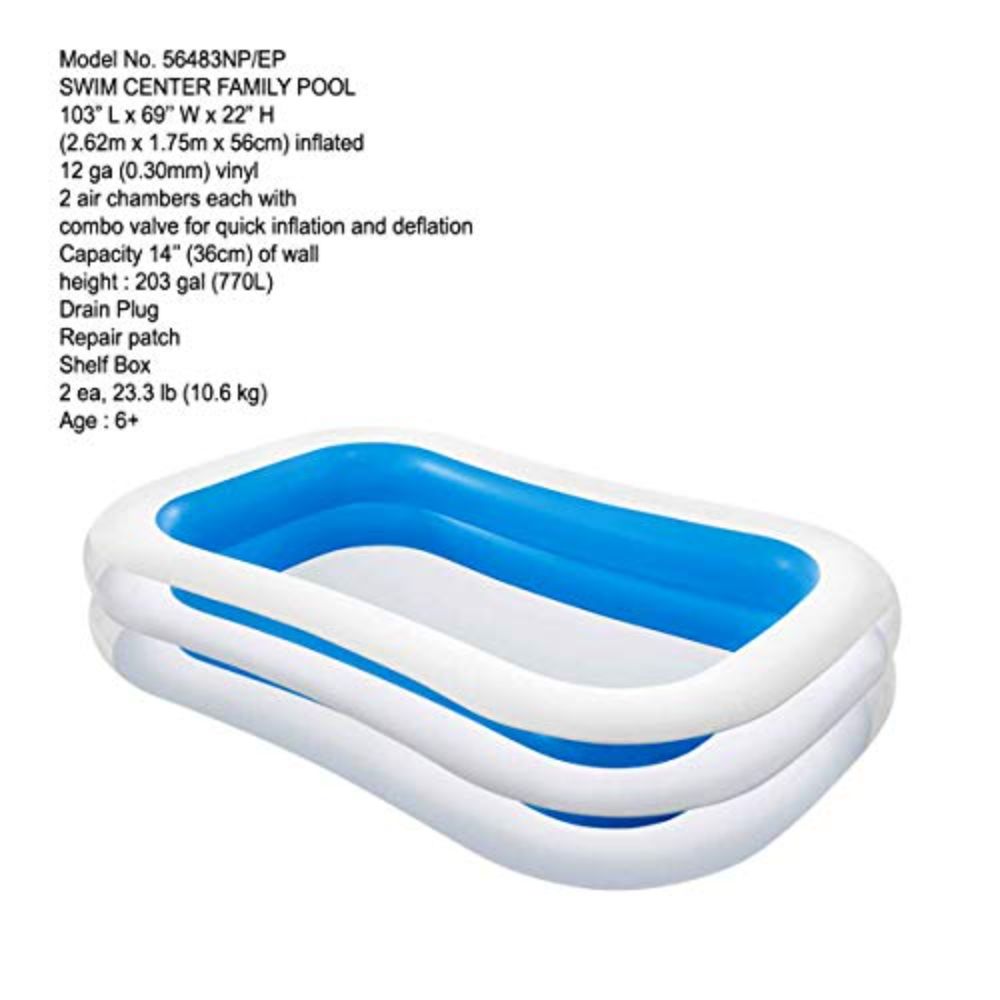 Intex Swim Center Inflatable Family Swimming Pool, White/Blue – Toymagic